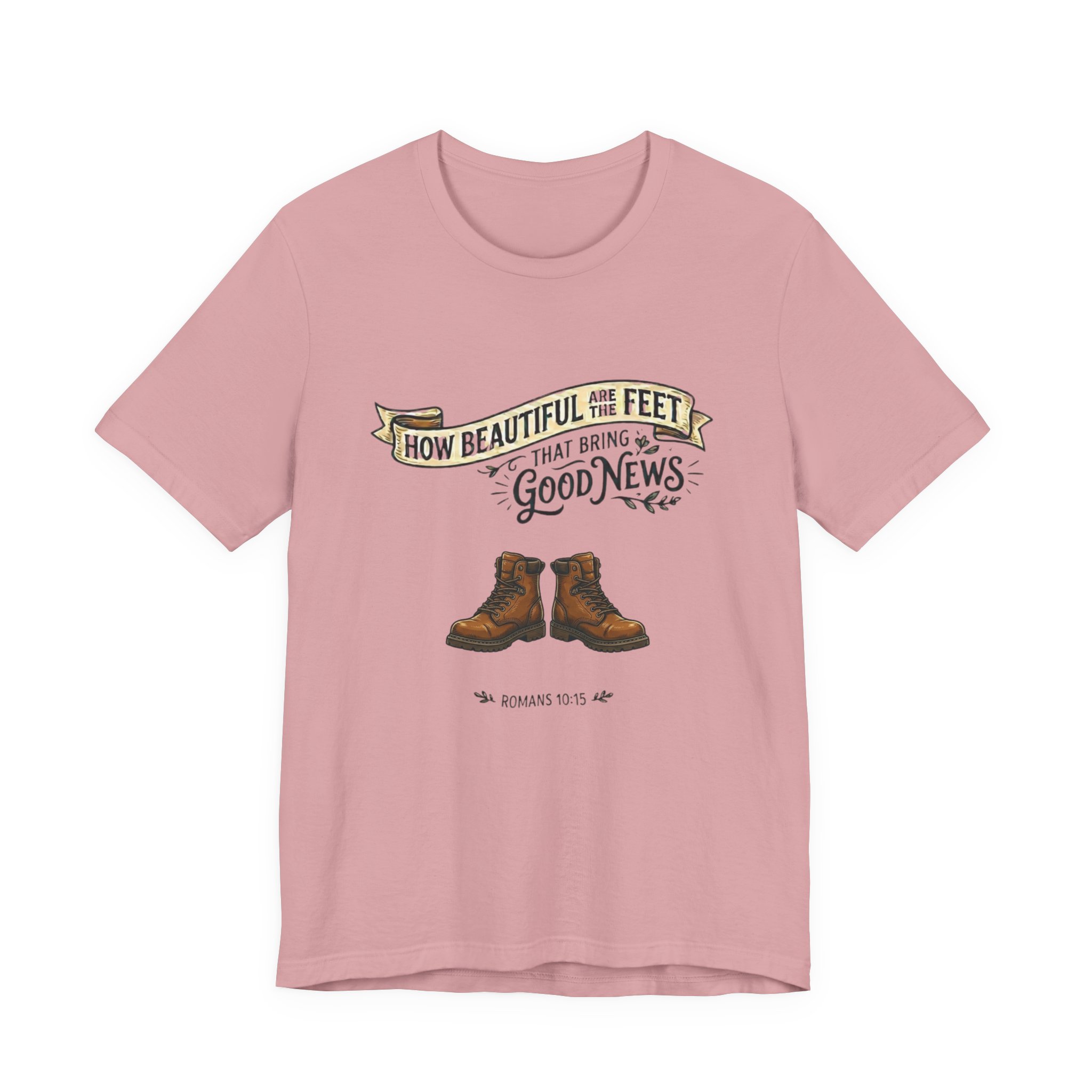 T‑Shirt — “How Beautiful Are the Feet” Inspirational Bible Verse Tee (Romans 10:15) - Image 33