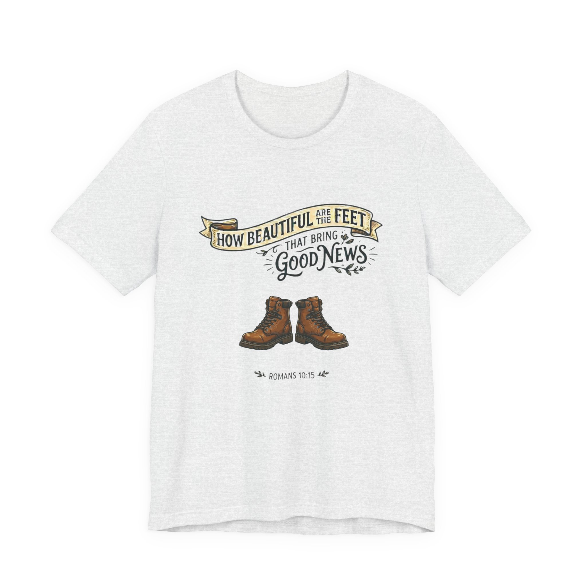 T‑Shirt — “How Beautiful Are the Feet” Inspirational Bible Verse Tee (Romans 10:15) - Image 5