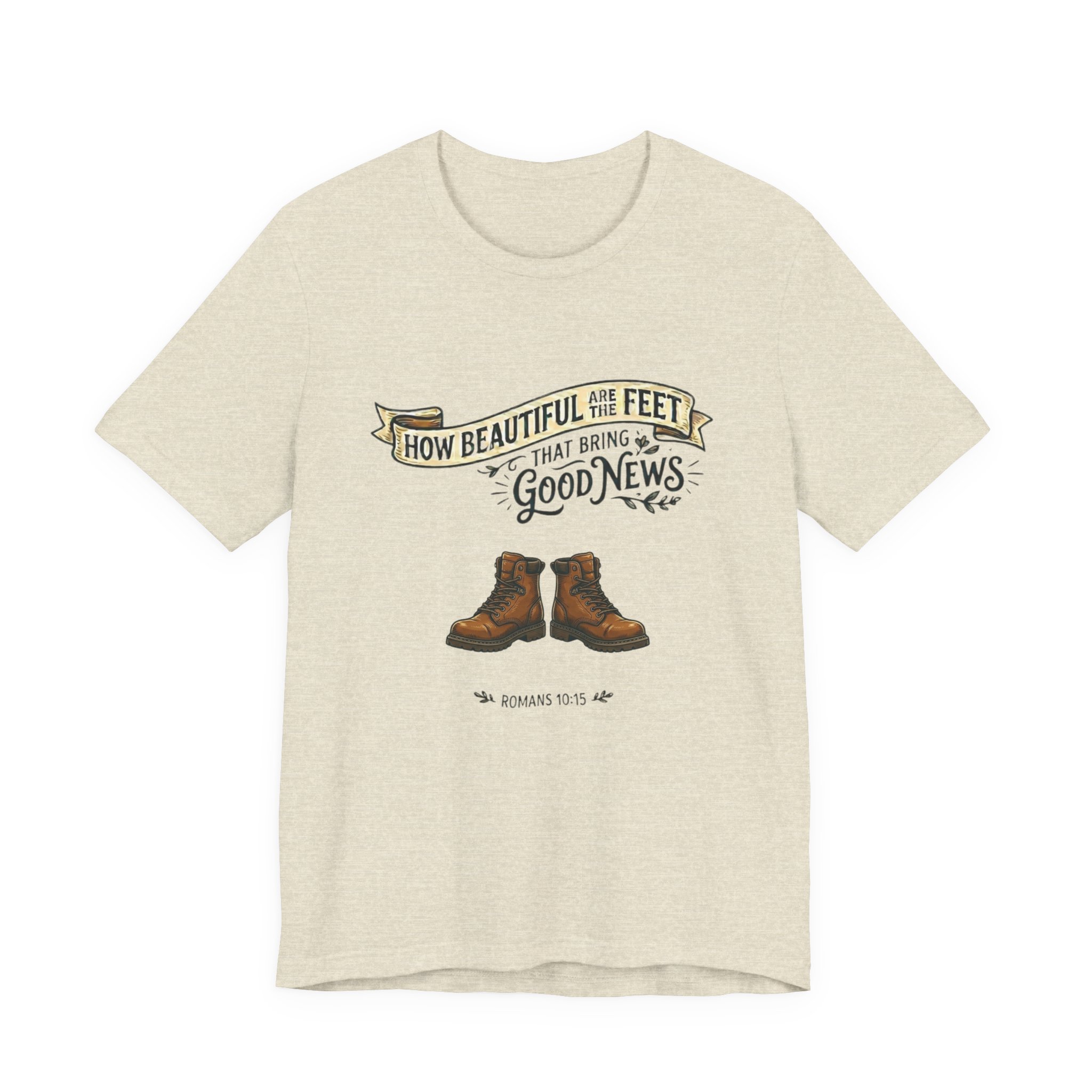 T‑Shirt — “How Beautiful Are the Feet” Inspirational Bible Verse Tee (Romans 10:15) - Image 21