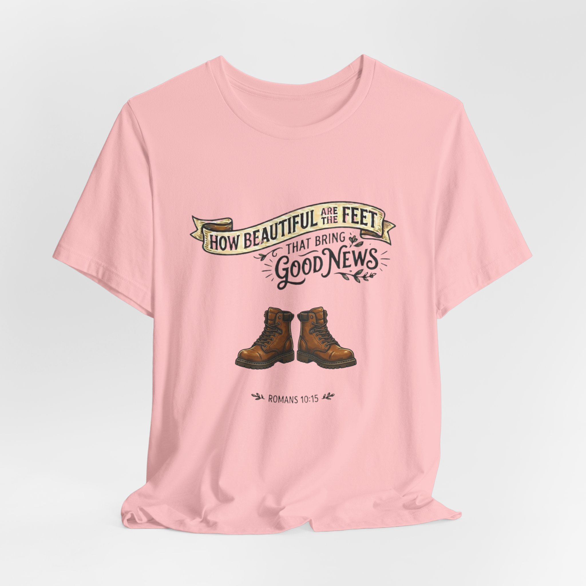 T‑Shirt — “How Beautiful Are the Feet” Inspirational Bible Verse Tee (Romans 10:15) - Image 32
