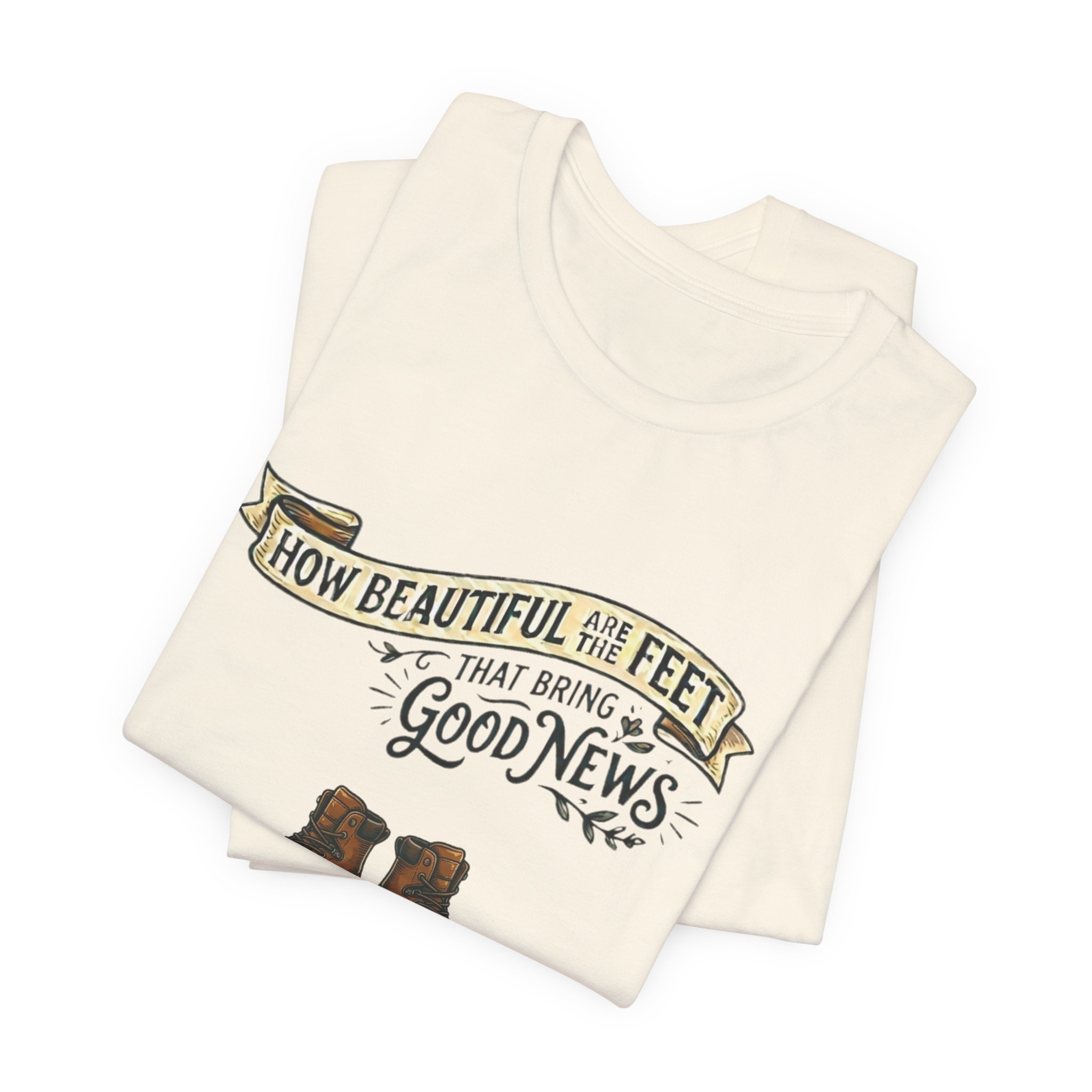 How Beautiful Are the Feet Tee — Christian Faith Graphic T-Shirt - Image 4