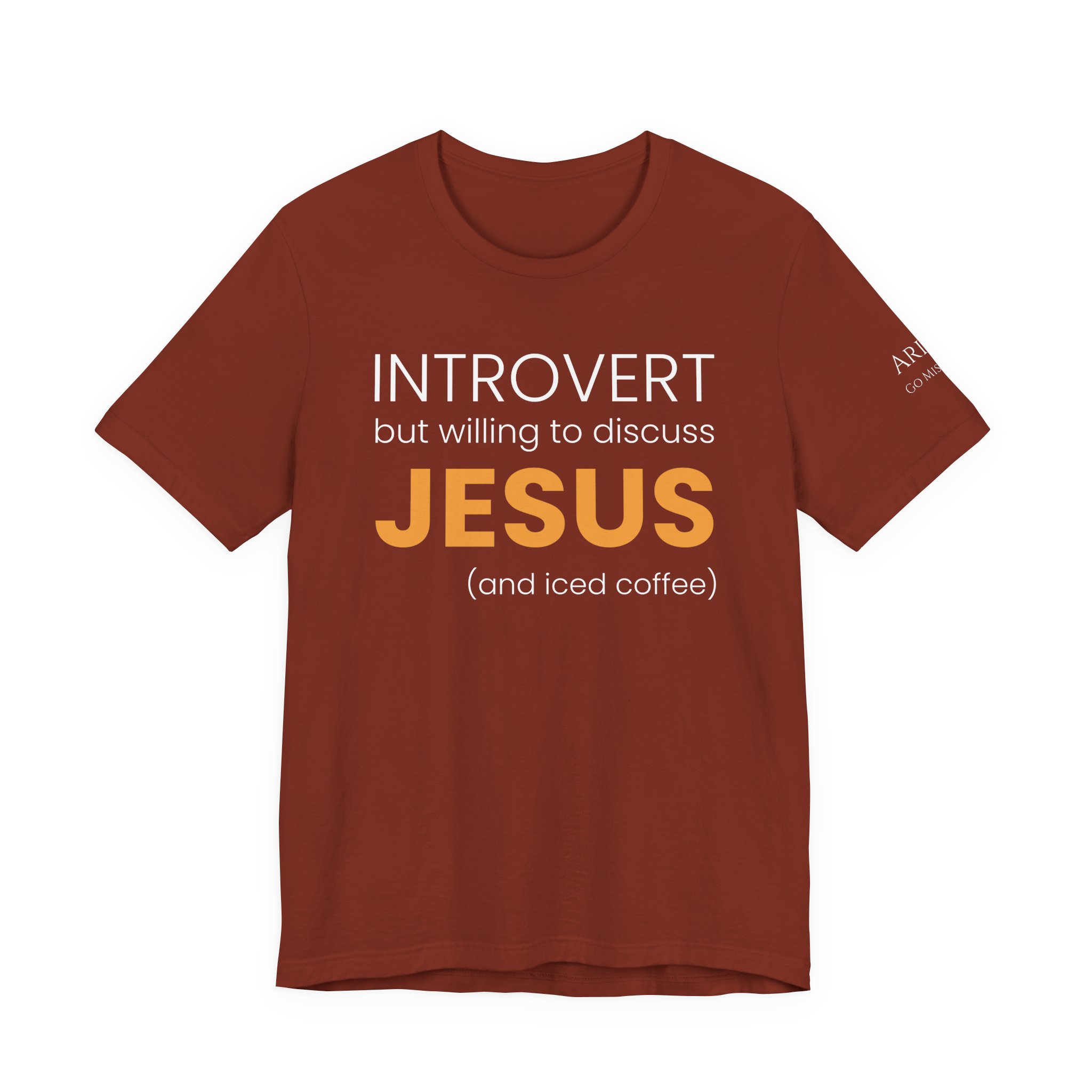 Introvert but Willing to Discuss Jesus & Iced Coffee T-Shirt - Image 5