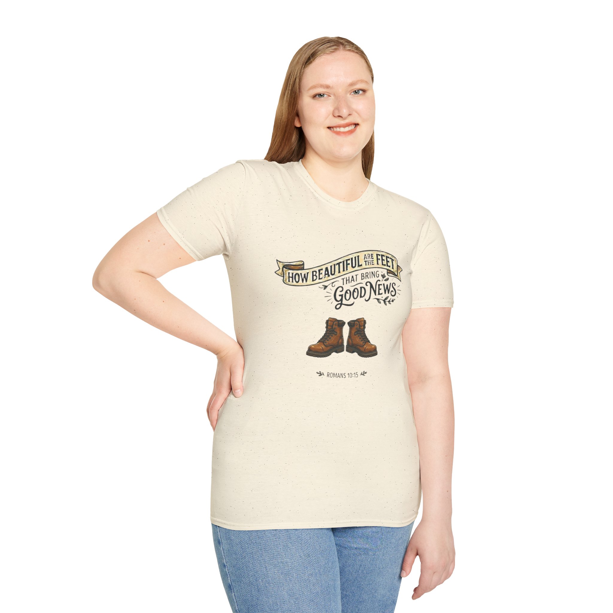 T‑Shirt — “How Beautiful Are the Feet That Bring Good News” Christian Inspirational Tee - Image 7