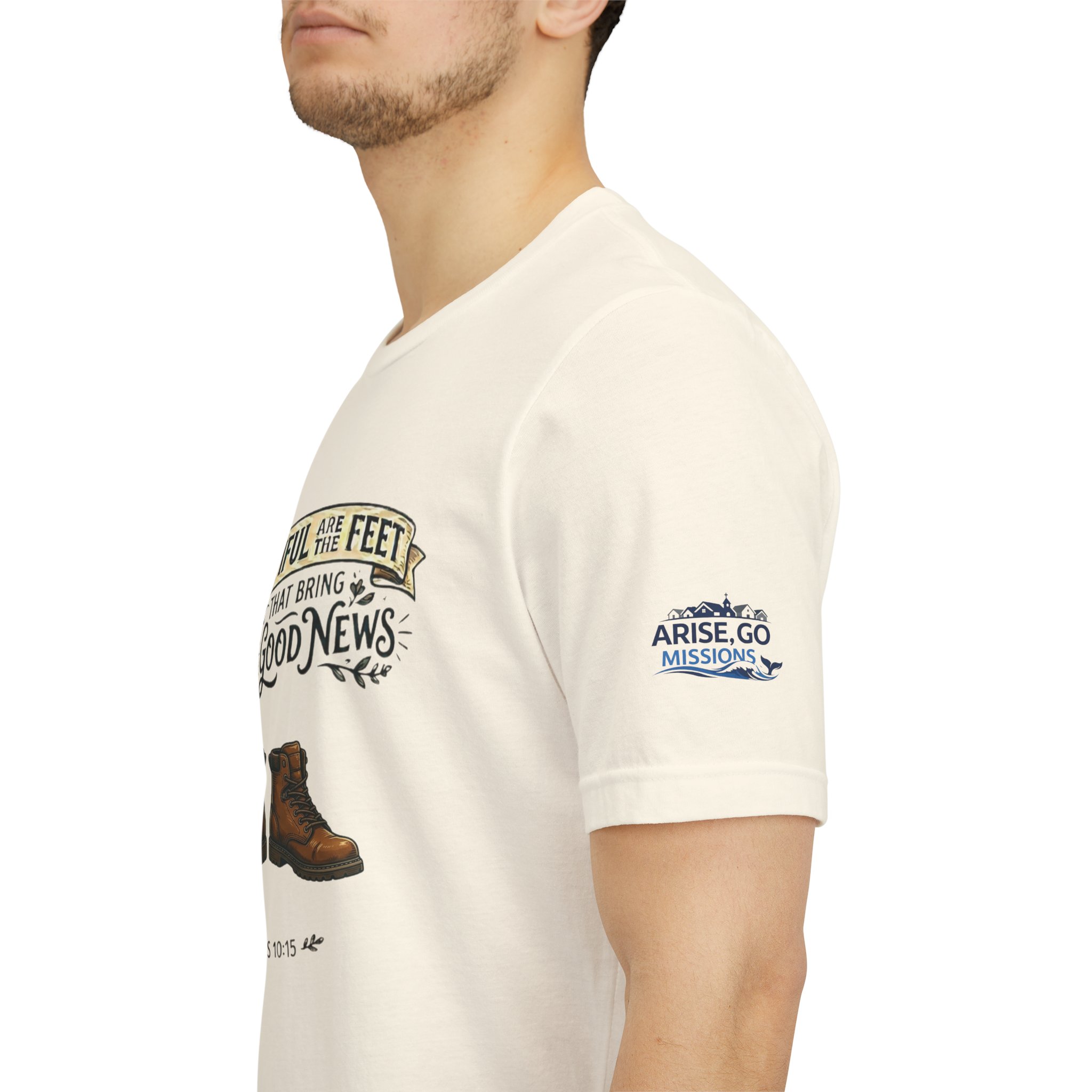 How Beautiful Are the Feet Tee — Christian Faith Graphic T-Shirt - Image 4