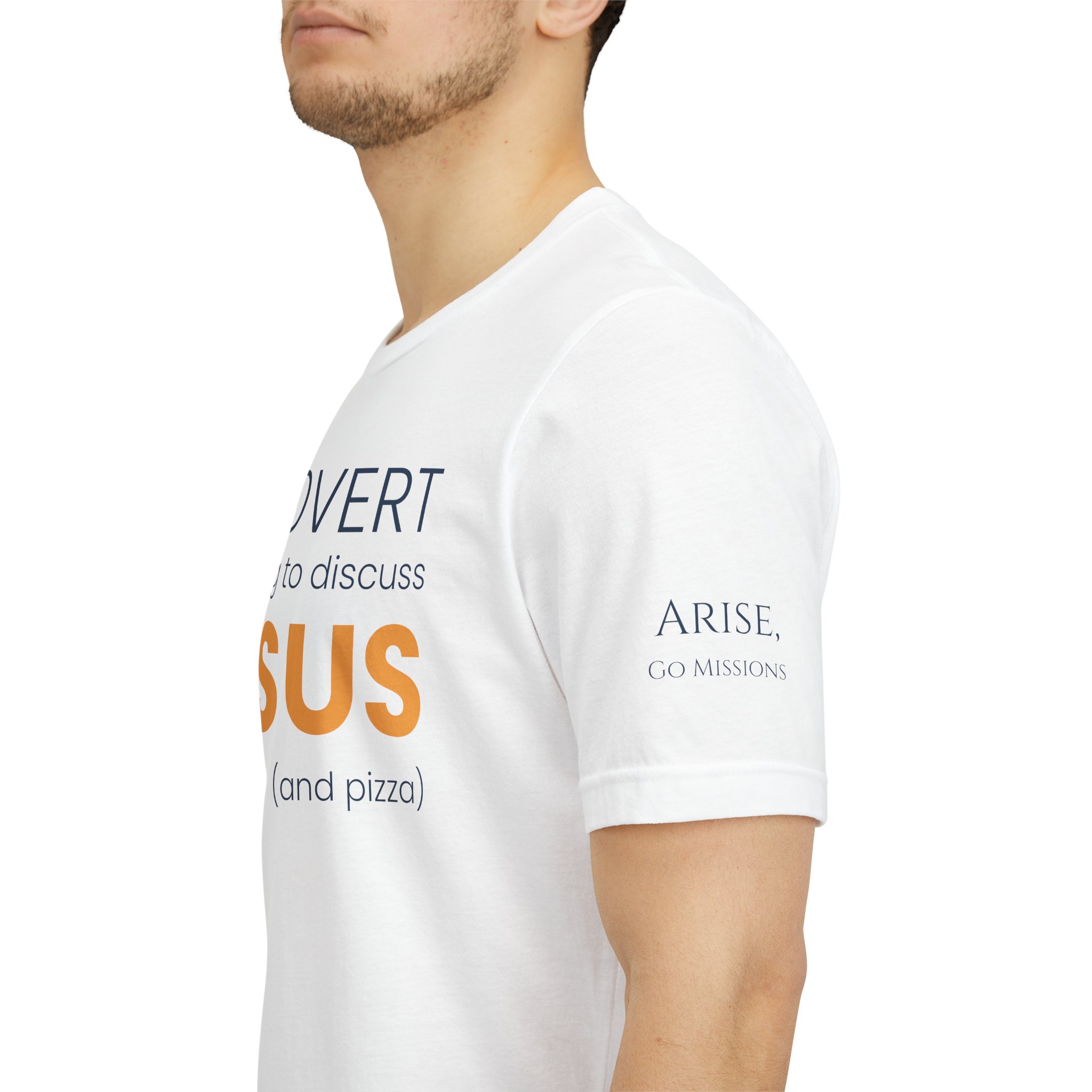 Introvert but Willing to Discuss Jesus & Pizza T-Shirt - Image 12