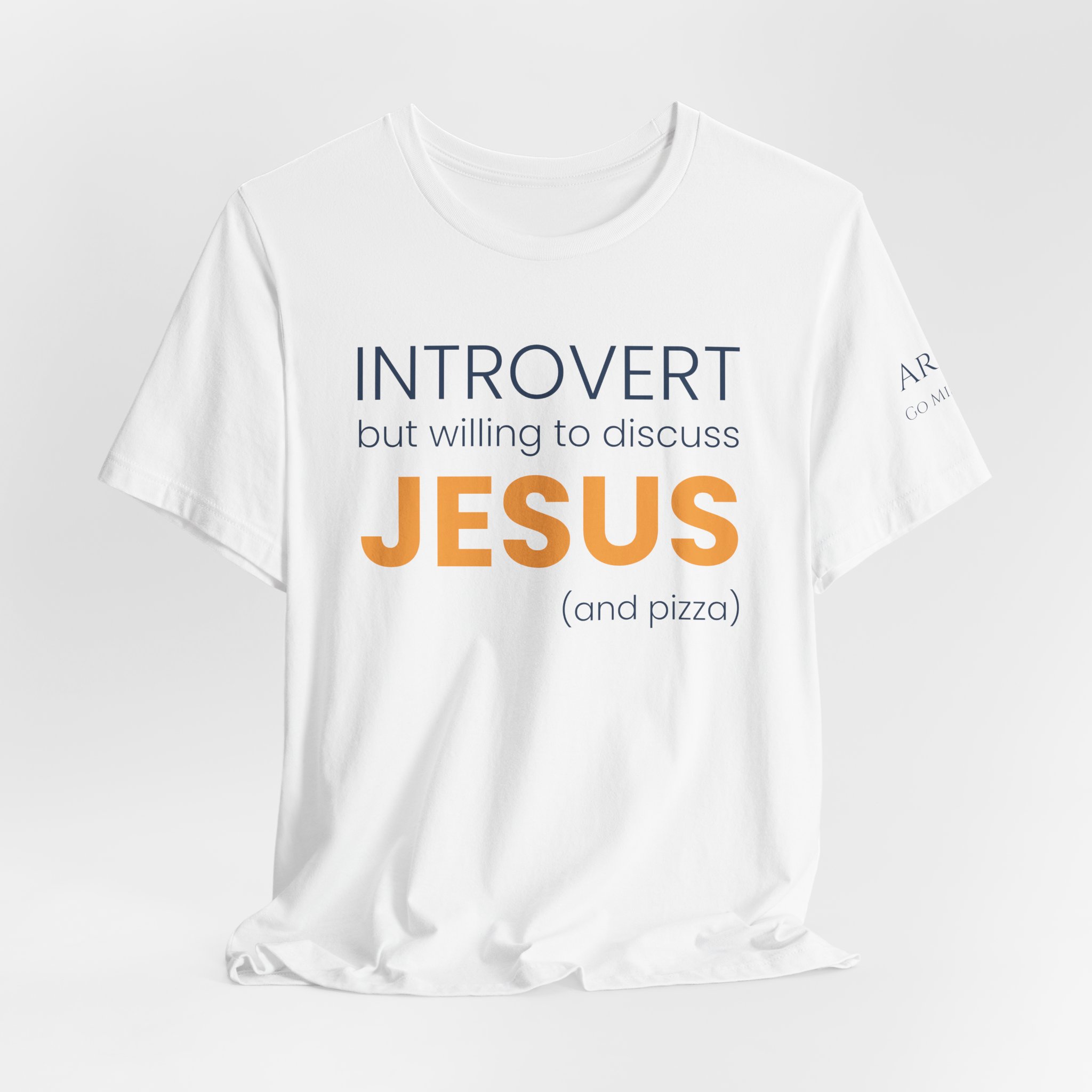 Introvert but Willing to Discuss Jesus & Pizza T-Shirt - Image 11