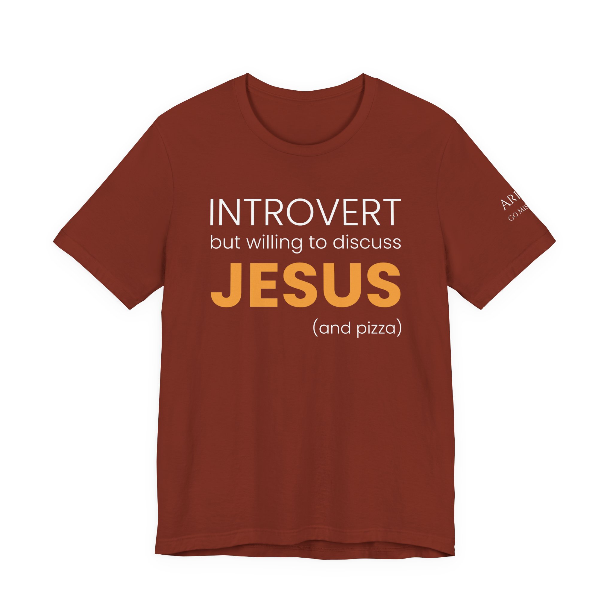 Introvert but Willing to Discuss Jesus & Pizza T-Shirt - Image 5