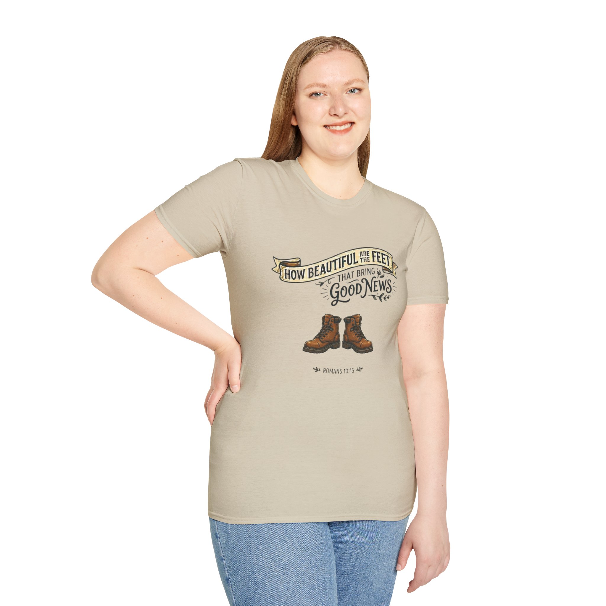How Beautiful Are the Feet Christian T-Shirt – Inspirational Faith Graphic Tee - Image 4
